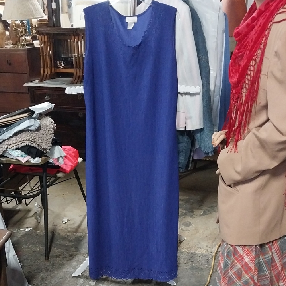 90s Hypnotic Indigo Sleeveless Dress